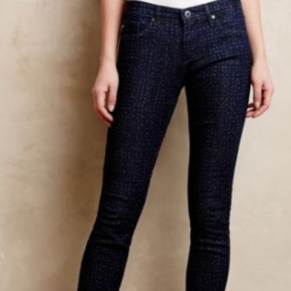 Anthropologie AG Stevie Ankle Slim Dotted Jeans 27R